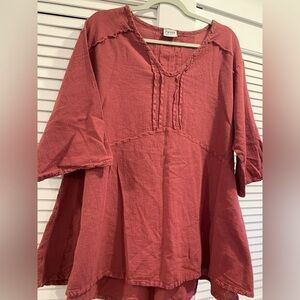 Oh My Gauze! Lagenlook asymmetrical hem artsy casual size 2/Large cotton gauze